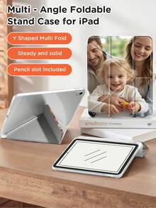 Ayotu Benutzerdefinierter Y-förmiger faltbarer iPad-Schutzhülle kompatibel mit iPad der 10. Generation, iPad Mini 4/5/6/7/9.7/10.2/10.5/10.9/12.9/Pro 11, Schutzhülle unterstützt Mehrwinkel-Einstellung, sechs Möglichkeiten zum Aufstellen des Ständers und einen integrierten Stiftschlitz. Der Stiftschlitz ist kompatibel mit iPad Air 11 Zoll (M2) - 2024 - Verschiedenfarbig - Übersicht 3