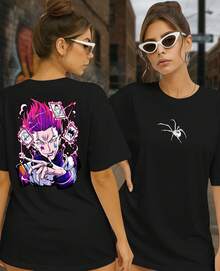 Unisex Anime T-Shirt Magic Hunter Hisoka Hunter Morow Spider Ghost Troupe Geek Otaku - 黑色 - 查看 2