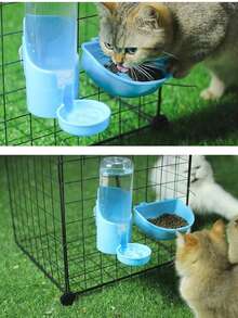 宠物悬挂式饮水器，猫用自动喂食和饮水器，兔子悬挂式笼子水瓶，适用于便捷的宠物饲养自动饮水器，宠物的最佳生日礼物，宠物用品，宠物饮水器 - 彩色 - 查看 3
