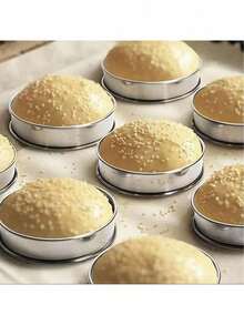 2pcs Stainless Steel Double Horn Shaped Cake, Cookie, Egg, Burger Baking Mold - Silver - View 5