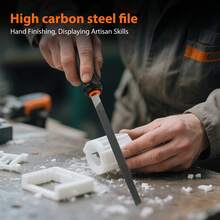 EFAN 17Pcs Metal File Set, Professional Files Tools, Premium Metal Files With Suitcase, 4X Large Files - Flat/Triangle/Half-Round/Round File&12x Needle Files, Perfect For Wood, Metal&DIY Project - Orange - View 6