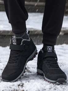 2025 Nowe zimowe buty śniegowe dla mężczyzn z pętelką na rzep, utrzymujące ciepło, sznurowane, do wędrówek na świeżym powietrzu, męskie, antypoślizgowe, odporne na zużycie, lekkie, proste, męskie botki do kostki, trekkingowe, miękkie, wygodne, trampki, festiwale, prezent, buty robocze dla mężczyzn, niezbędny strój zimowy, proszę wybrać rozmiar większy