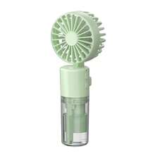 1pc Portable Handheld Fan With Cooling Mist Spray - USB Rechargeable, Ultra-Compact Water Humidifier - Ideal For Personal Indoor/Outdoor Climate Control - màu xanh lá - Xem 2