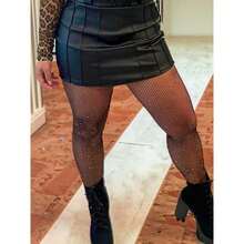 Meia Calça Feminina Arrastão Strass Brilho Preta Trama Pequena Tamanho Único 36 ao 44