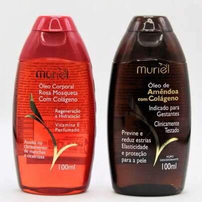 Kit 2 Óleo Corporal Muriel Amêndoa com Colágeno e Rosa Mosqueta 100ml