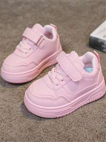 1 pereche de pantofi sport pentru copii, la modă, confortabili, cu fund moale, respirabili, casual, versatil, din PU, design pentru băieți și fete, antiderapanți, impermeabili, Preppy, cu fund plat, potriviți pentru toate anotimpurile