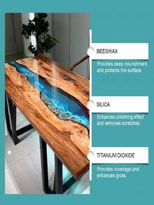 100ml 环氧树脂抛光剂和 100ml 环氧树脂清洁剂（含布），用于表面清洁和去除划痕，无残留液体配方，含小苏打，适用于手工艺和专业项目，香味宜人，适用于多种表面