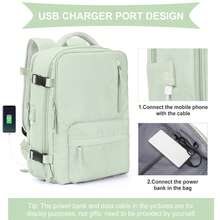 43x30x20cm Large Capacity Multifunctional Backpack, With Shoe Compartment, Dry And Wet Separation, Computer Compartment, USB Charging, Versatile Energy Five Colors, Travel Essential, Convenient Waterproof Large Capacity Backpack, Multifunctional Storage, Suitable For Commuting And Travel, Essential Large Capacity Backpack, Business Trips, Commuting, Travel Easy Storage, Simple And Stylish, Suitable For Short And Long Distance Travel, Vacation, Going Abroad, Visiting Relatives, Sports, Outdoor, Meet Your Travel Needs - Green - View 5