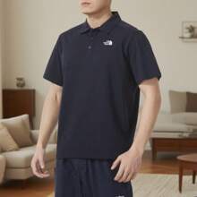 The North Face 男士 Polo 短袖休闲衬衫，户外运动 Polo T 恤，半袖