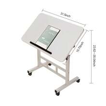 Senmeo Standing Desk Adjustable Height 23.6" - 35" And Angle 0° - 90°, Space-Saving, Ergonomic Mobile Computer Desk With Universal Wheel, Sturdy And Comfortable, Easy To Setup, Spacious Folding Table For Home, Office And Sofa