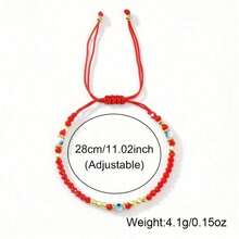 1 Piece Devil's Eye Artificial Crystal Beads Bracelet, Hand Woven, Adjustable Size, Exorcism, Friendship And Good Luck Jewelry, Ideal Gift For Friends And Family