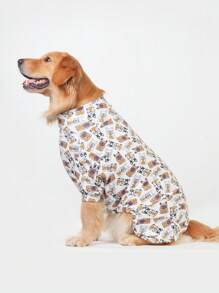 狗狗睡衣，狗狗康复服，狗狗服装，狗狗套头衫，狗狗StuffUltra，狗狗服装，狗狗衣服，狗狗配饰，小狗睡衣，小狗衣服，小狗配饰，小狗服装，适合中小型和大型犬种的睡衣，柔软有弹性，全身印花 - Plutus Dog Bulldog，S-6XL