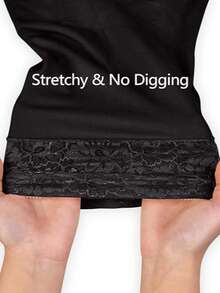 Legging de Cintura Alta Cor de Pele para Gestantes, Calcinha e Legging de Cor Sólida com Barra de Renda para Gravidez - Preto - Visão 7