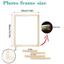1套木框DIY 30x40 40x60cm 50x70cm 用于帆布油画松木画框、墙画、钻石画框、榫卯木条、加厚笔触、绷丝画框、练习、木质内框客厅卧室家居装饰 - 松木 - 查看 5
