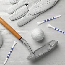 200 Pieces Bamboo Golf Tees 3-1/4'' Inch Wooden Golf Tees Reduce Friction And Side Spin(White And Blue) - 1 - View 8