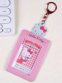 1个Hello Kitty、肉桂狗、酷洛米、美乐蒂、布丁狗和波恰可透明照片卡套带钥匙扣挂件，可爱卡通女孩礼品套装 - 彩色 - 查看 4