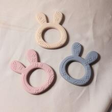1 件装硅胶兔子牙胶玩具，婴儿出牙玩具，防咬奶嘴 - 彩色 - 查看 4