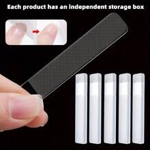 3件纳米玻璃指甲油锉，指甲块抛光条，打磨条，双面抛光条指甲锉，迷你指甲锉，修甲修脚工具，足部、手部和指甲护理，礼物，旅行必需品 - 無色 - 查看 3