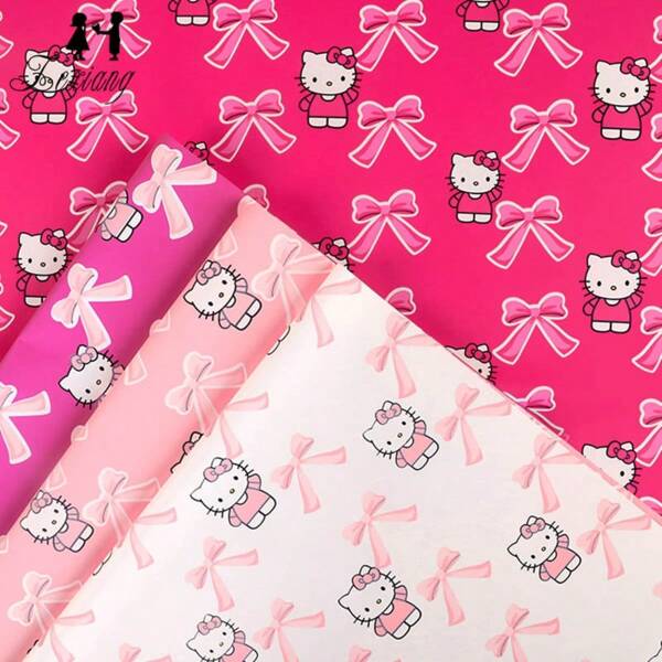 Sanrio 10 piezas de papel de regalo con estampado de lazo de gatito y diseño de Hello Kitty, adecuado para diversas ocasiones. Ya sea Halloween, Navidad o San Valentín, puede agregar un ambiente festivo. Además, también es muy adecuado para empaquetar flores de boda, agregando un toque romántico a tu momento especial.