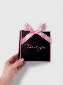 10pcs/5pcs/1pc Fashionable Creative Thank You Gift Bags, Romantic Girl Style Black & Pink Bow Decor, Elegant "Thank You" Printed, Gift Bags For Holidays, Birthdays, Weddings, High-Quality Paper Tote Bags To Add Ceremony To Thanksgiving, Suitable For Holiday Gifts, Party Favors, Birthday Parties, Business Appreciation