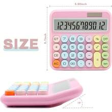 Pink Calculator, Standard Calculator 12 Digit With Large LCD Display And Big Buttons,Pink Office Accessories Women Desk, Cute Office,School, Home, Business(Colorful Pink)