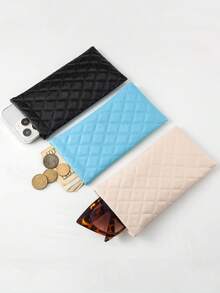 MIYIN 1 Piece Soft PU Double Glasses Case Sunglasses Pouch Holder Organizer Storage For Daily- Portable Squeeze Top Leather Glasses Case Minimalist Solid Color Argyle Anti-Scratch Glasses Storage Bag Eyewear Accessories Sunglasses, Sunglasses, Reading Glasses, Myopia Glasses, Astigmatism Glasses Storage Bag For Men And Women Back To School School Bag Travel Essentials Travel Organizer For Beach Summer Vacation Travel Accessories Travel Bag Vacation Holiday School Stuff Sunglasses Women