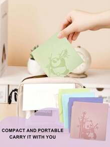 1set熊猫方形小笔记本便携口袋方形小笔记本小号高颜值熊猫超可爱记事本开学季