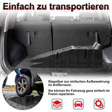 2Pcs Plastic Car Ramps – Heavy-Duty With 2.5 Ton Capacity For Lifting Automotive Vehicles – 320mm Ride Width Loading Ramps - Black - View 6