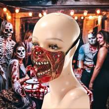 1 buah Topeng Setan Bekas Luka Horor dari Lateks, Perlengkapan Pesta Suasana Halloween Lucu untuk Ruang Pelarian - MultiWarna - View 5