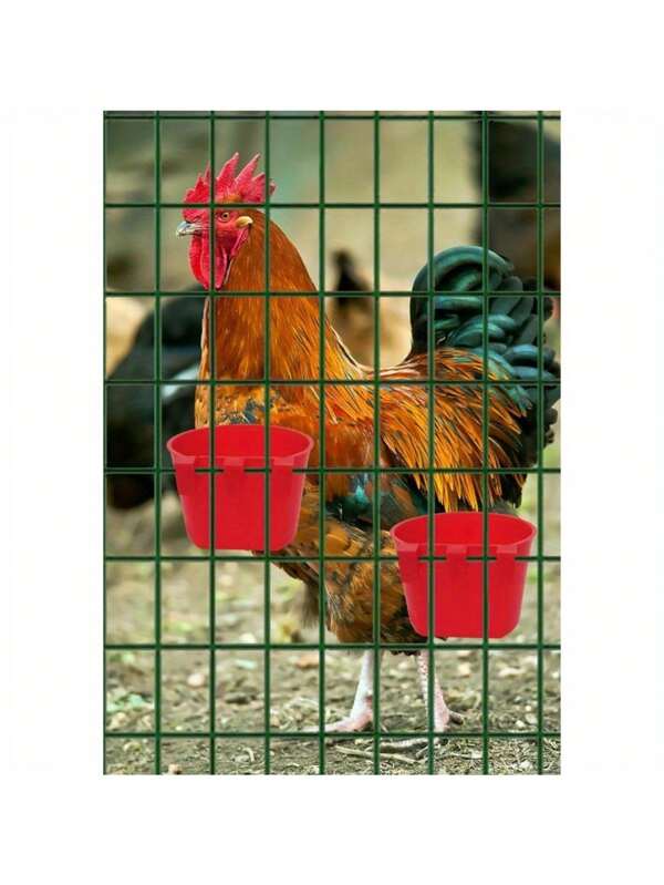 4 piezas Comedero colgante engrosado, apto para aves de corral como pollo, pato, ganso y conejo, tazón de comida colgante para jaula de pájaros, bebedero colgante para pollo, tazón de comida de plástico para jaula (color aleatorio)