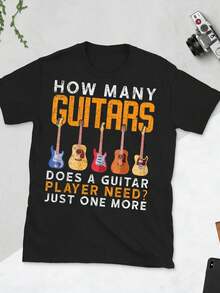 Guitar Tees, Cotton Shirt, High- Performance Cotton Blend, Men Graphic Tees, Comfortable For Group Runs Or Solo Jogs In The Park,100 Percent Cotton Shirts, Black Street Graphic Tees, Men's T-Shirt, Funny Graphic Vintage T Shirts,S-XXXL - Đen-1 - Xem 3