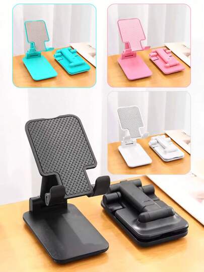 1 pieza Soporte ajustable y plegable para teléfono, soporte de escritorio portátil, soporte de plástico antideslizante para tableta, sin baterías requeridas