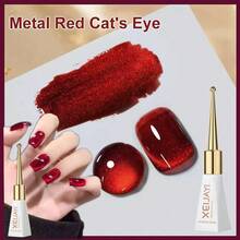 0.5oz Cat's Eye Gel Polish With 15ML Holographic Glitter Glitter Translucent Jelly Color Magnetic Polishing Salon DIY At Home - 紅色 - 查看 1