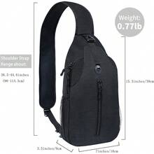 Sling-Bag Crossbody-Bag Women-Men Backpack-Daypack - Hiking Chest Travel With Water Bottle Pocket Portable Hiking Daypacks For Women Black