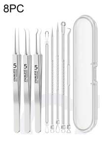 14PCS Stainless Steel Blackhead Removal Tool Set Stainless Steel Acne Removal Tool - Professional Acne Squeezing Kit Beauty Salon Special Blackhead Remover, Acne Needle Tool Pore Cleaner, Deep Cleansing Facial Skin Care Tool, Blackhead Remover, Beauty, Skin Care Products, Spa, Self Care, Skin Care Tools, Face Care, Esthetician Supplies, Skin, Face Wash, Facial - Silver - View 10
