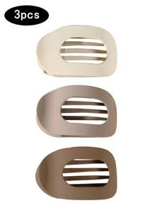 5 件简约哑光空心椭圆扁平宽发夹，优雅发髻制作器马尾辫夹，适合日常佩戴、休闲活动、母亲节、复活节、感恩节礼物 - 5pcsA款 - 查看 7