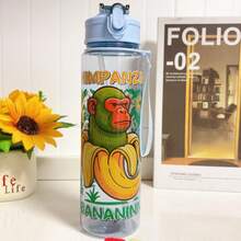 4 Colors Available! 1pc 800ml Cartoon Water Bottle, Toddler Anti-Spill Straw Cup, Kindergarten Drinking Cup, Large Capacity Portable Children's Water Bottle Leak-Proof Straw Cup, Summer Large Capacity Sports Water Bottle, Best Gift For Girls And Boys - Multicolor - View 11