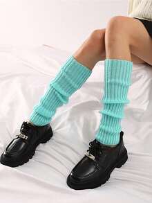 1 Pair Of Colored Fluorescent Knitted Socks, Adult Candy Colored Pile Socks, Party Wine Party Socks