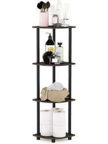 Crockery Cabinet & Kitchen Storage, Storage Racks - Dark Brown Wood Grain/Black - View 11