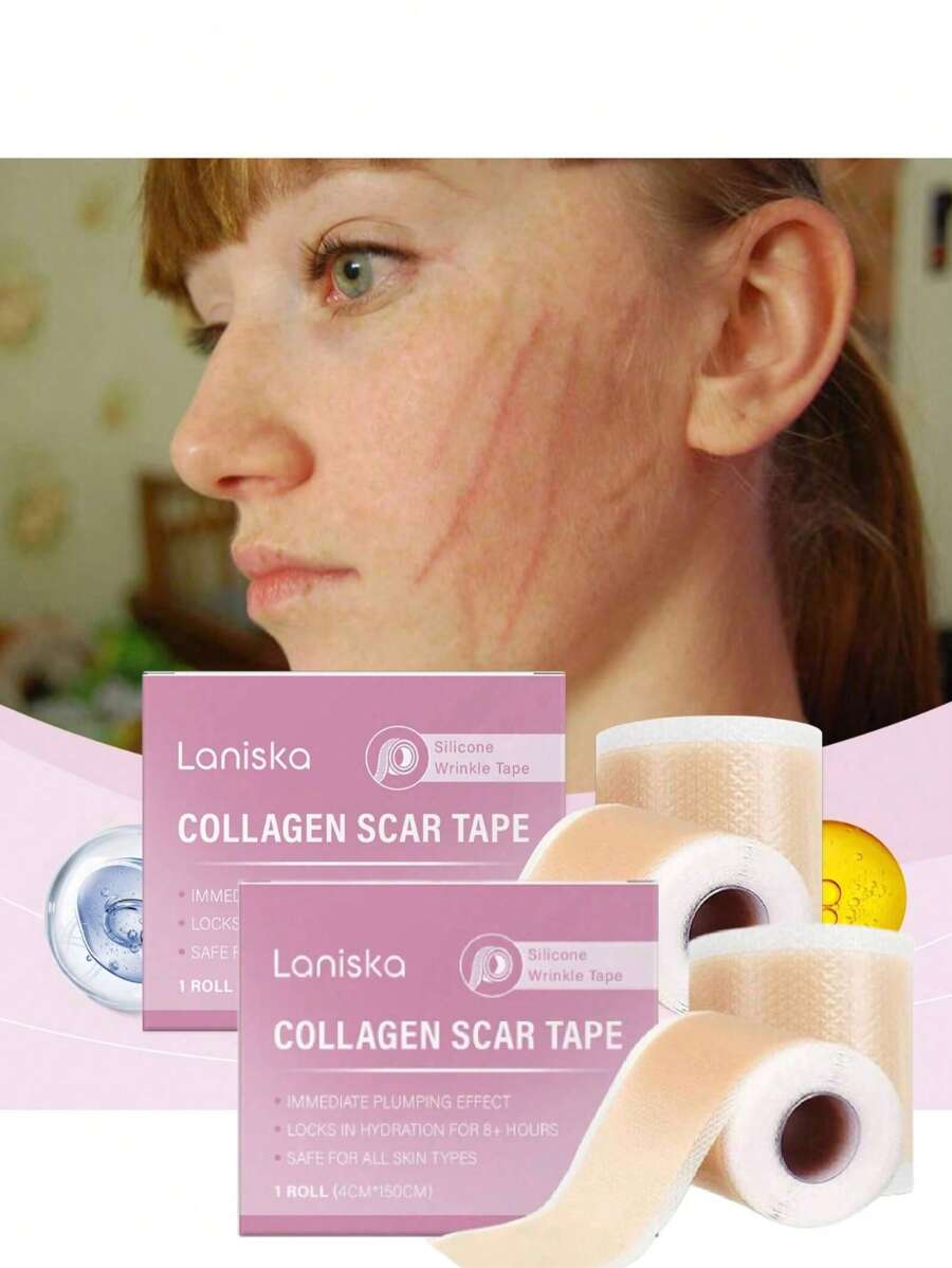 ​​4x150cm Invisible Scar Cover Sheets – Silicone Gel With PET/PU Film, Transparent Adhesive For Day & Night Use - Multicolor - View 1