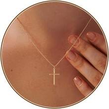 Cross Necklace For Women, Dainty 18K Gold Plated/Sterling Silver Small Cross Pendant Necklace Simple Gold Cross Necklaces For Women  Faith Jewelry Gift2025 - 十字金 - 查看 12