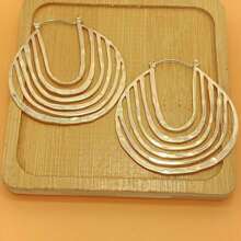 1 Pair Exaggerated Retro Geometric U-Shaped Earrings, Unique Personalized Ear Accessories - Ancient Bronze - View 14