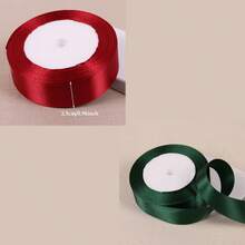 2 piezas Conjunto de cintas navideñas, burdeos y verde oscuro, materiales para hacer flores de rosa para decoración navideña DIY, decoración de bodas, adecuado para manualidades DIY, envoltura de regalos, decoración de bodas - Cinta de lazo hecha a mano para empaquetado, exhibición y empaquetado de joyería, elaboración de cuentas y joyería, cinta decorativa para fiestas navideñas, cinta de satén para empaquetar pasteles, cinta decorativa para respaldos de sillas