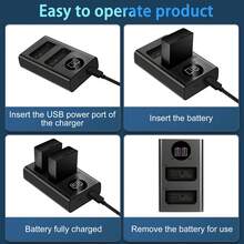 EDEKOY LP-E10 USB双口充电器，兼容佳能EOS Rebel T3、T5、T6、T7、T100、Kiss X50、X70、X80、X90、1100D、1200D、1300D、1500D、2000D、3000D、4000D相机，可替代LC-E10充电器 - 黑色Typec-Typec - 查看 8
