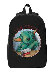 Van Grogu Backpack For School Travel Backpack Men Women School Computer Bookbag Cartoon Anime Manga College Student Daypack Bag - 黑色 - 查看 2