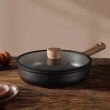 家用不粘煎锅套装，平底锅套装，不粘煎锅，家用牛排钛锅黑色 - 适用于牛排、煎蛋、煎饼和户外露营使用；通用电磁炉和燃气灶 - 彩色 - 查看 10