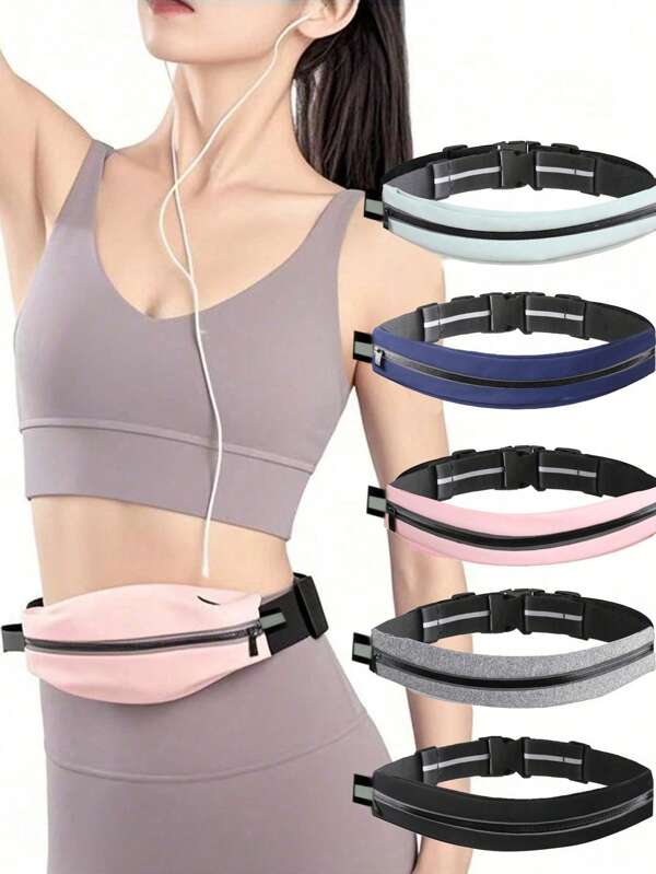 1 pieza Bolsa de cintura para deportes al aire libre, Riñonera impermeable para correr, Bolsa de cintura invisible antirrobo para fitness y teléfono