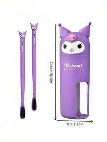 Sanrio 1 Hello Kitty Cute Cartoon Soft Bristle Portable Toothbrush With Storage Case, Deep Cleaning Effective, Compact Individual Packaging, Suitable For All, Great For Christmas And New Year Gifts