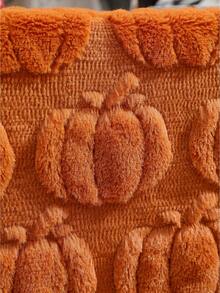 1pc Halloween Restaurant Decor Embroidered 3D Table Runner Tablecloth Decoration, Suitable For Kitchen, Home Dining Table, Holiday Party - Caramel - View 5