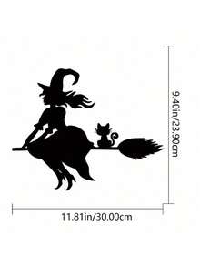 CIF BUY Decoración de pared de metal de una bruja misteriosa bailando con mariposas. Acabado negro elegante, perfecto para Halloween y decoración durante todo el año. Agrega una atmósfera gótica encantadora a cualquier espacio, adecuado para la decoración del hogar moderno, la decoración familiar, la decoración de la habitación, la decoración del dormitorio.